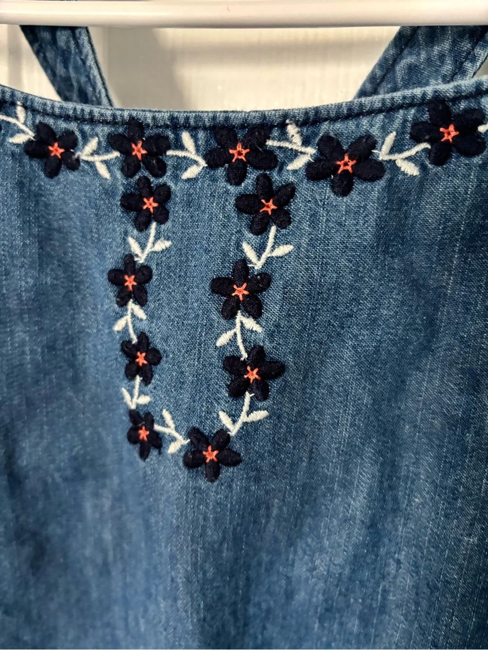 Size 8 Hanna Andersson embroidered denim dress